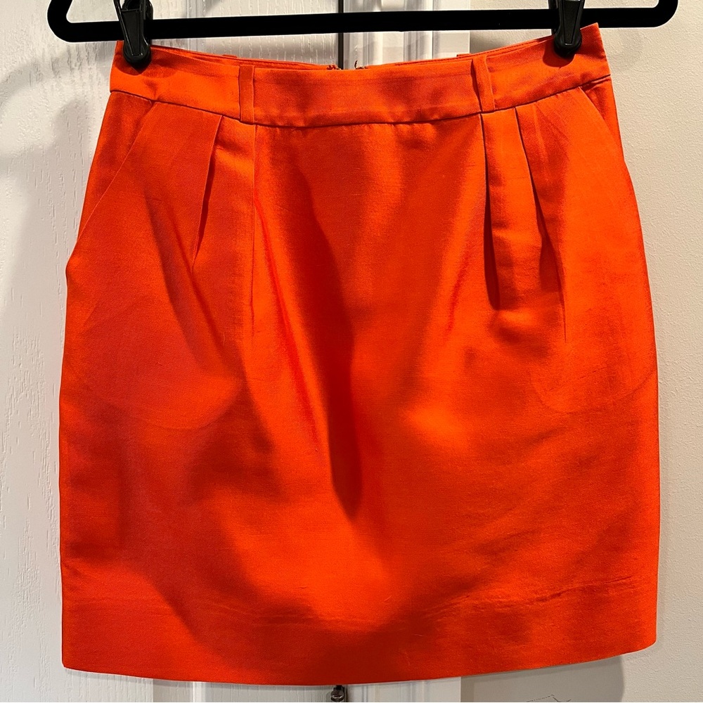 Kate Spade Skirt The Rules Orange Silk Skirt